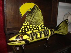 "Iowa Hawkeye," bait and my first attempt at a Crappie