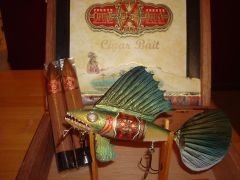 Cohiba "Cuban" Cigar Lg Mouth Bass Bait, Fuente Cigar Walleye & Nebraska Huskers lure