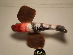 7" red and white tiger stripe decoy 3