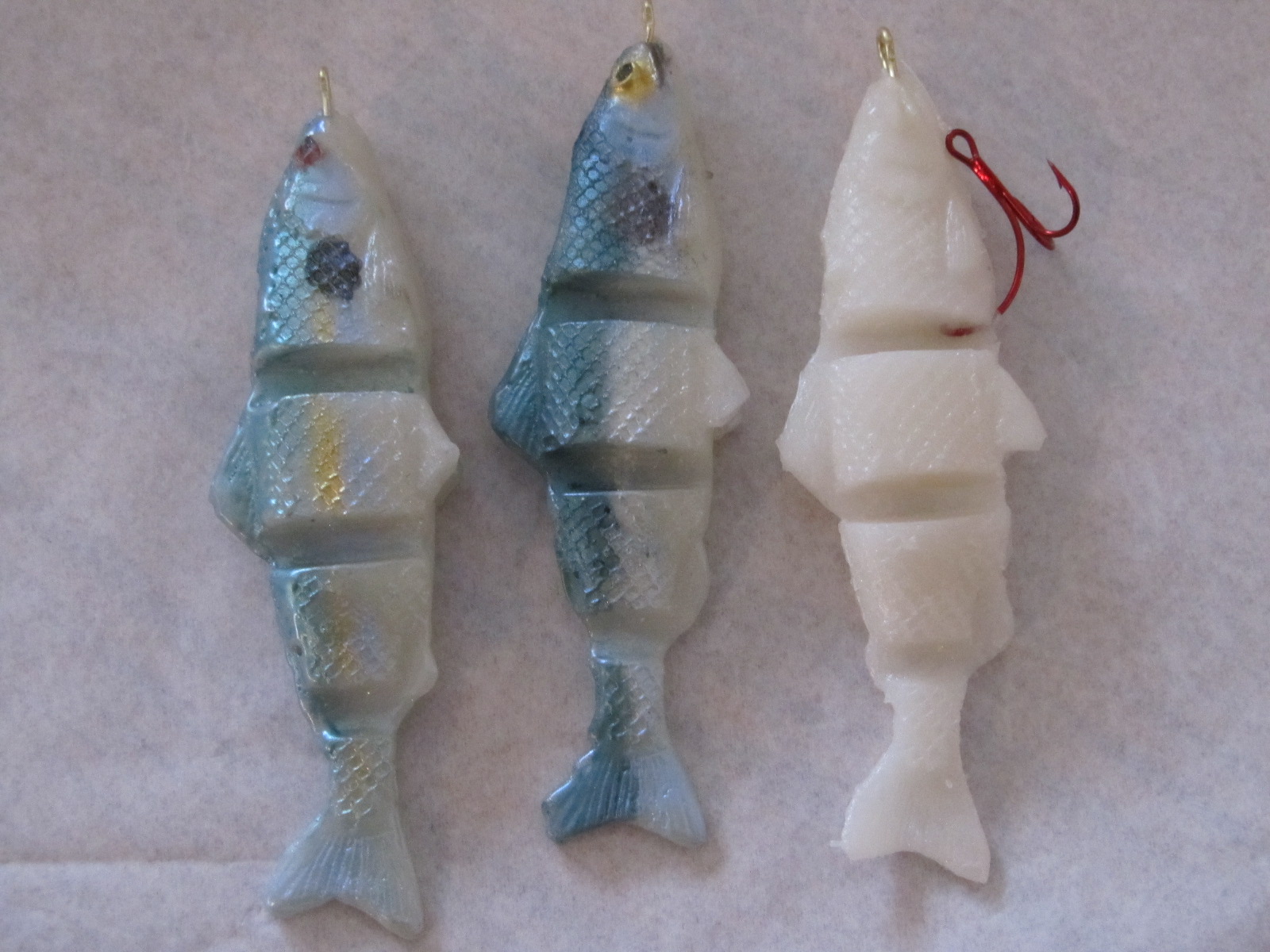 Soft Plastic Swimbaits painted with Alumidust - Soft Baits -   - Tackle Building Forums