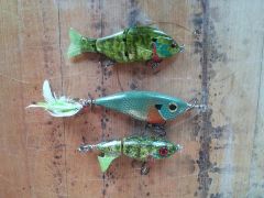 three bluegill baits