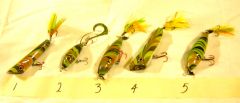 A set of marbled lures.