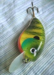 PVC crankbait in bluegill pattern