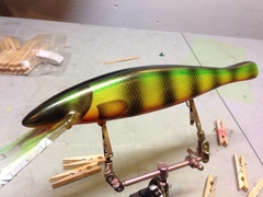 12" fire perch musky lure