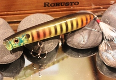 Neon Blue Gill by Robusto Custom Lures in Shower Blower top Water