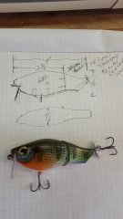 bluegill jointed prop wake bait 2