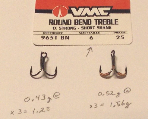 VMC 9651 Short Shank Treble Hooks 4; Black Nickel; 25